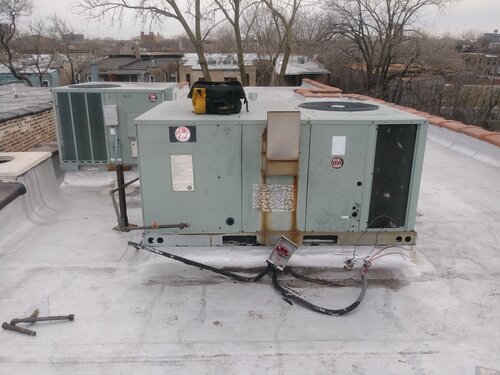 remove old rooftop furnace/ac