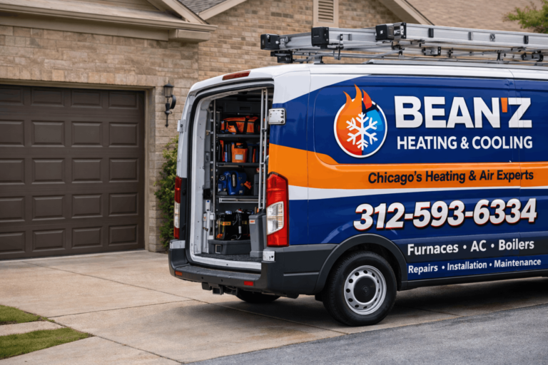 Bean’z Heating and Cooling service van