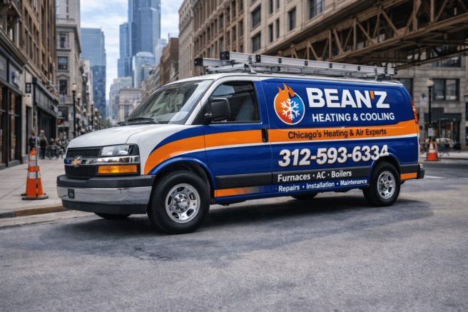 AC repair technician fixing air conditioner in Chicago